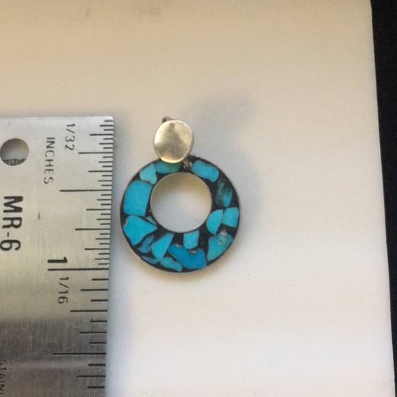 Persian Turquoise Mosaic Inlay Sterling pendant - Picture 6 of 7